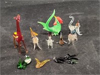 VTG Lamp Work Art Glass Mini Animals - Note