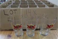 14x Dos Equis Cerveza Beer Glasses In Original Box