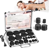 20 Hot Stones Set w Warmer For Massage