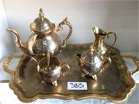 Tea Or Coffee Set With Kettle With Handle Sugar