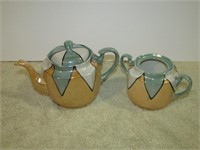 Vintage Geometric Tea & Sugar Porcelain Lustreware