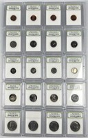 (20) Assorted 1c-25c Coins in 3rd Party Slabs