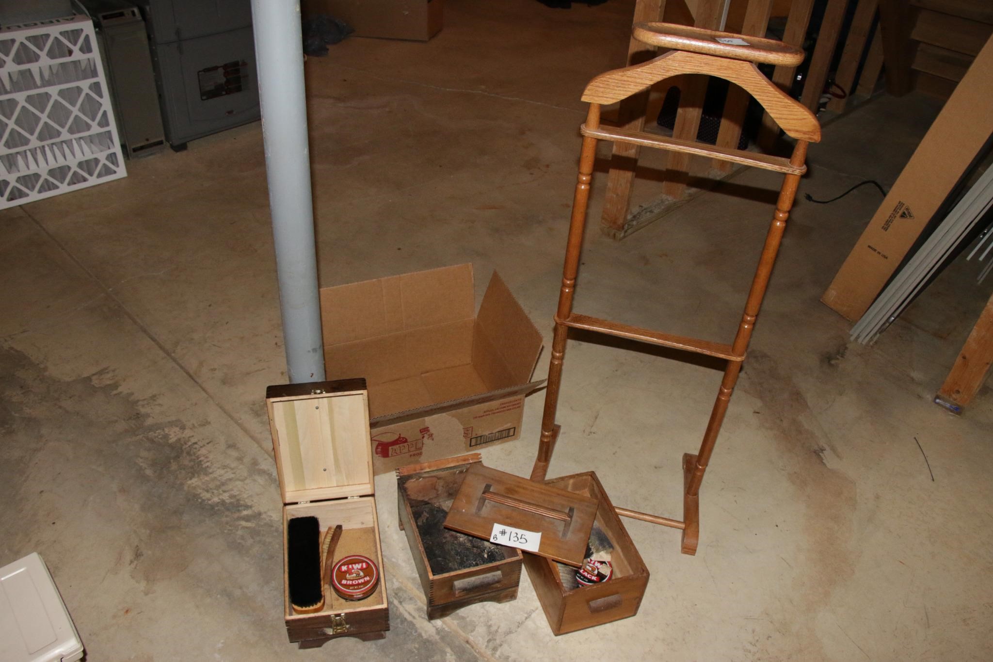 shoe shine, and clothes rack