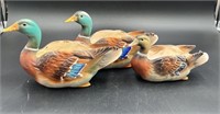 3 Vintage Napco Mallard Duck Planters