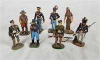 8 Cast Metal Figures, Revolutionary Soldiers Etc.