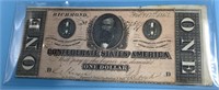 Confederate currency US 1 Dollar, Richmond, Feb 17