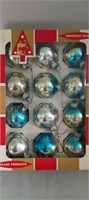 Vintage Blue and Silver Mercury Glass Xmas