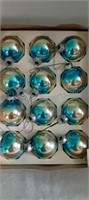 Vintage Blue and Silver Mercury Glass Ornaments