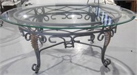 Mordern Coffee Iron Base Table with Glass Top