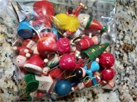 Vintage lot of wooden Christmas ornaments