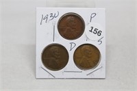 1930 P,D,S Lincoln cents