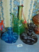 (3) Art Glass Jeanie Bottles