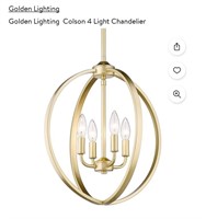 Colson 4 Light Chandelier-Olympic Gold
