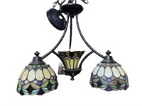 Tiffany Style 4 Light Stained Glass Chandelier