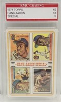Hank Aaron EX 5 Graded Card 1974 Vintage Baseball
