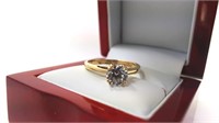14kt white sapphire solitaire ring