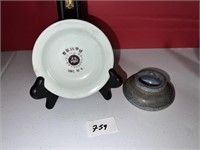 POTTERY PIECE AND ASHTRAY