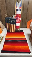 FLAG, INDIAN RUG, PLAQUES