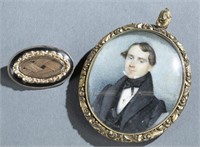 Portrait of a Man and Mourning Pins, 18th c.