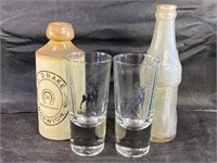 D. Drake Stoneware Bottle, Cazadores Glasses More