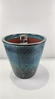 New Ceramic Peyton Planter in Blue Patina 11.8"