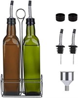 2 17oz Olive Oil Bottle + Stainless Steel Rack