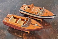 2 CRIS CRAFT STYLE WOOD MODEL SPEED BOATS