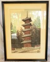 Vintage Japanese Woodblock Toshogu Shrine Print
