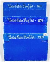 1969, 1970 & 1971  US. Mint Proof sets