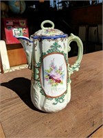 Vintage hand painted tea or hot cocoa pot