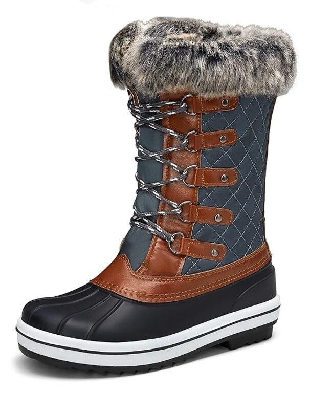 Size 8 - VEPOSE Women's Waterproof Snow Boots Mid