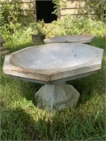 Vintage Concrete Small Pedestal Bird Baths