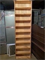 Tall Wood Shelf 7 1/2 foot tall x  25 1/2 wide x