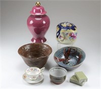 Tray of assorted ceramics, incl. Kayo O'Young bowl