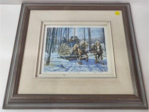 Roger Witmer Signed Print 51/250 - Hauling Logs