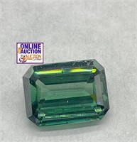 Emerald MOISSANITE 6.53CT Translucent Blue Green