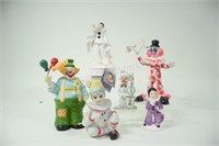 China, Porcelain, Bisque, Ceramic Clown Figurines