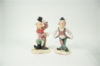 Bisque Hand Painted Clown Figurines