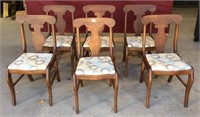 Vintage Walnut Dining Chair Set
