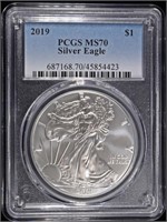 2019 AMERICAN SILVER EAGLE PCGS MS70