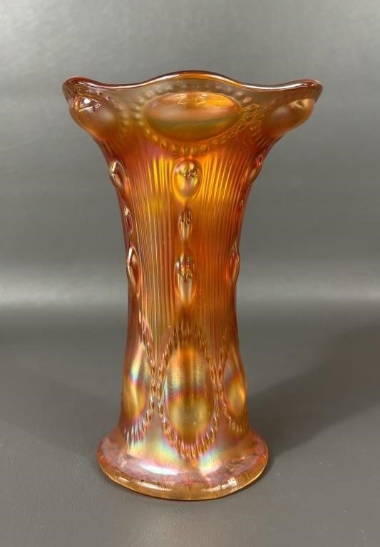 Imperial Marigold Beaded Bullseye Swung Vase