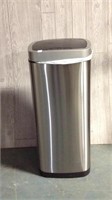 Silver battery operated trash can