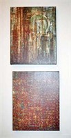 Two Textured Prints on Canvas