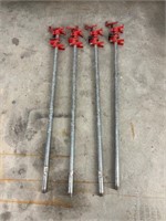 Four Bessey "H" Pipe Clamps, 42in