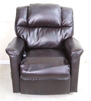 Brown Leatherette Power Lift Recliner