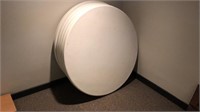 5- lifetime plastic folding tables: 4' diameter