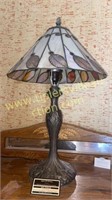 Stained glass feather lamp