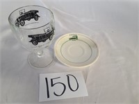 Vintage Peoria plate, and Model T glass