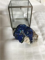 Azurite w/ Malachite Quartz Rock & Case