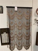 RETRO WOOD BEADED CURTAIN - 33.5 X 5 FT